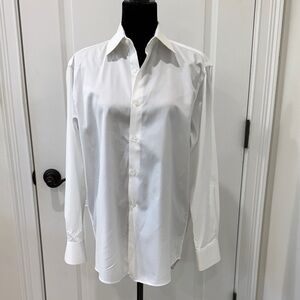 Classic White Men's Cotton Dress Shirt by Saks Fifth Avenue